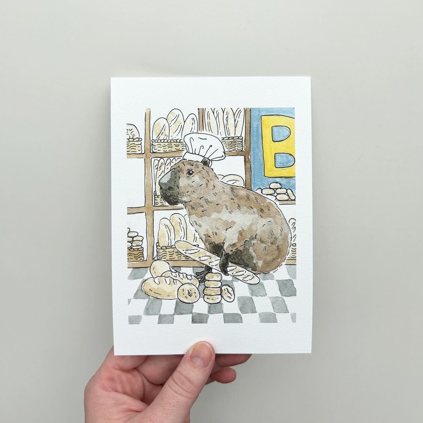 Critter Co. - CAPYBARA BAKER Print (5" X 7")