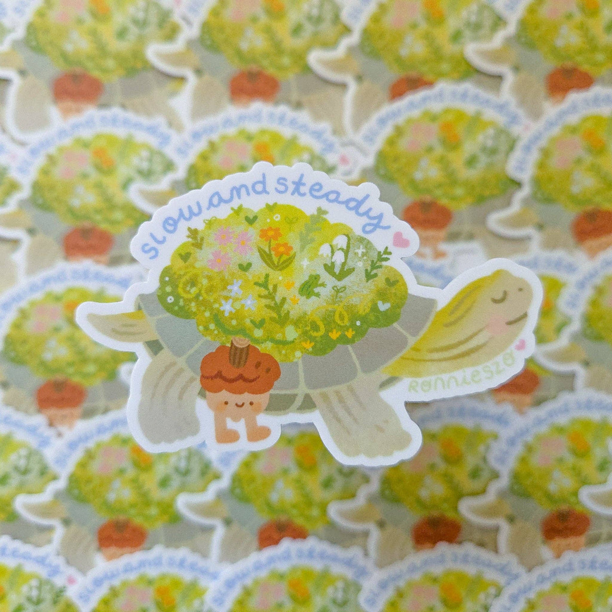 RonnieSzo Art - SLOW AND STEADY Turtle Sticker