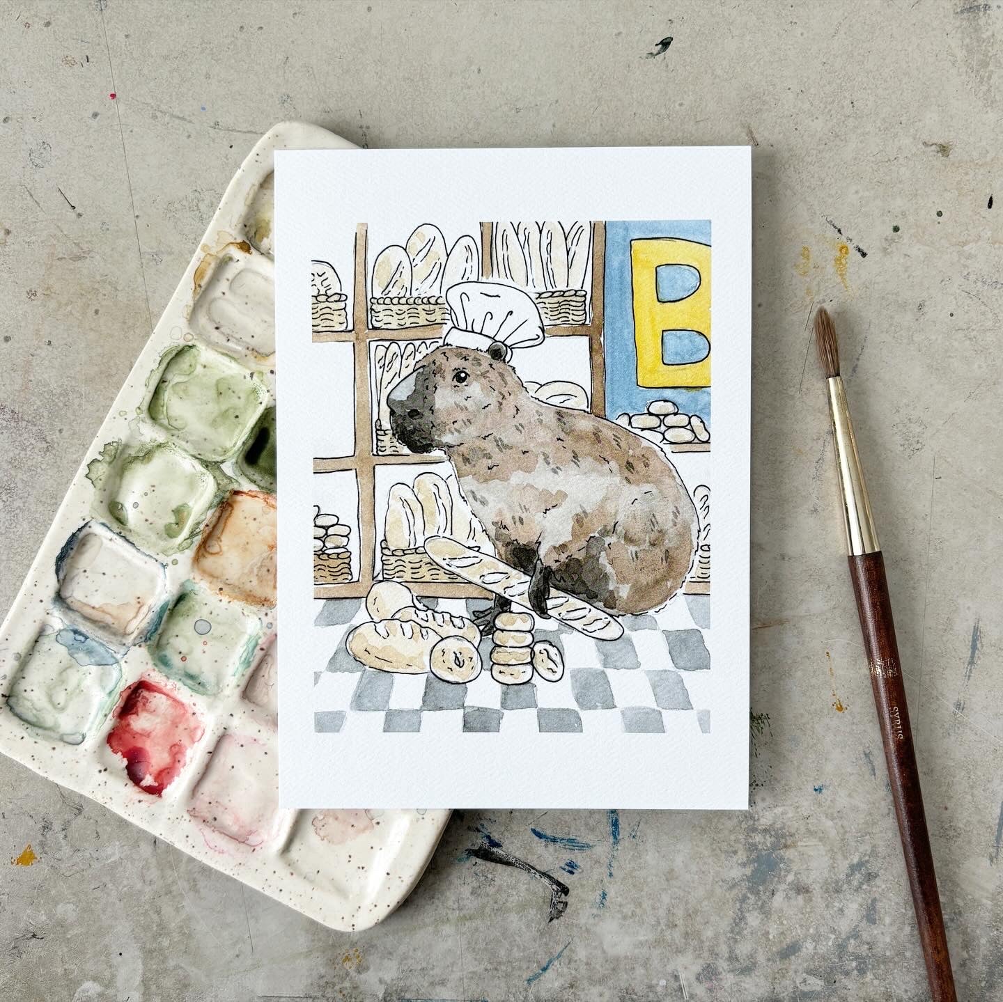 Critter Co. - CAPYBARA BAKER Print (5" X 7")