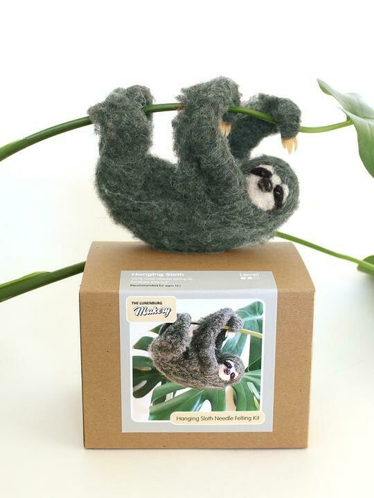 Lunenburg Makery - HANGING SLOTH Needle Felting Kit