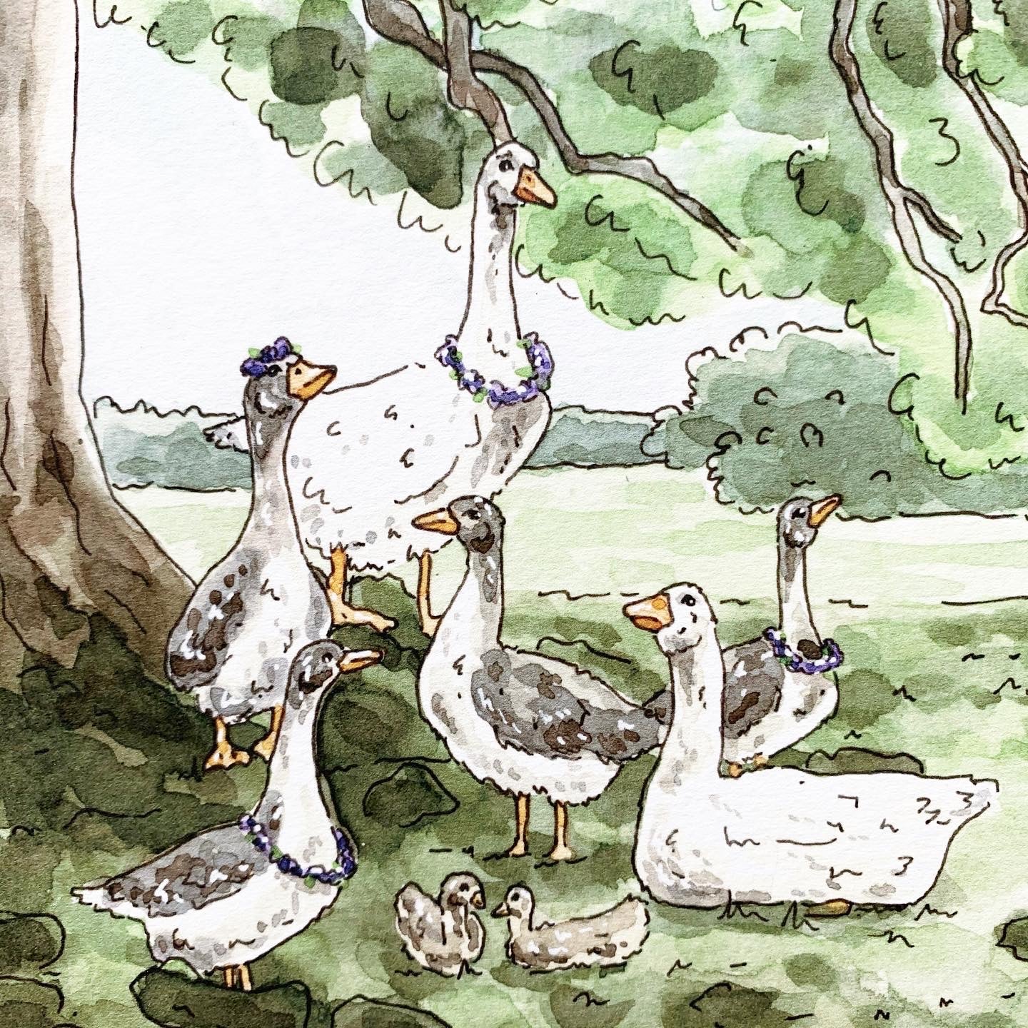 Critter Co. - PASTORAL GEESE Print (8" X 10")