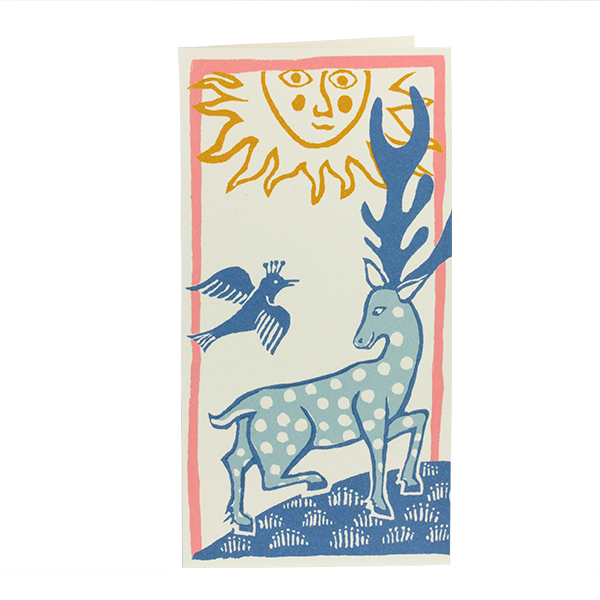 Cambridge Imprint - Smaller Long Card Deer and Bird