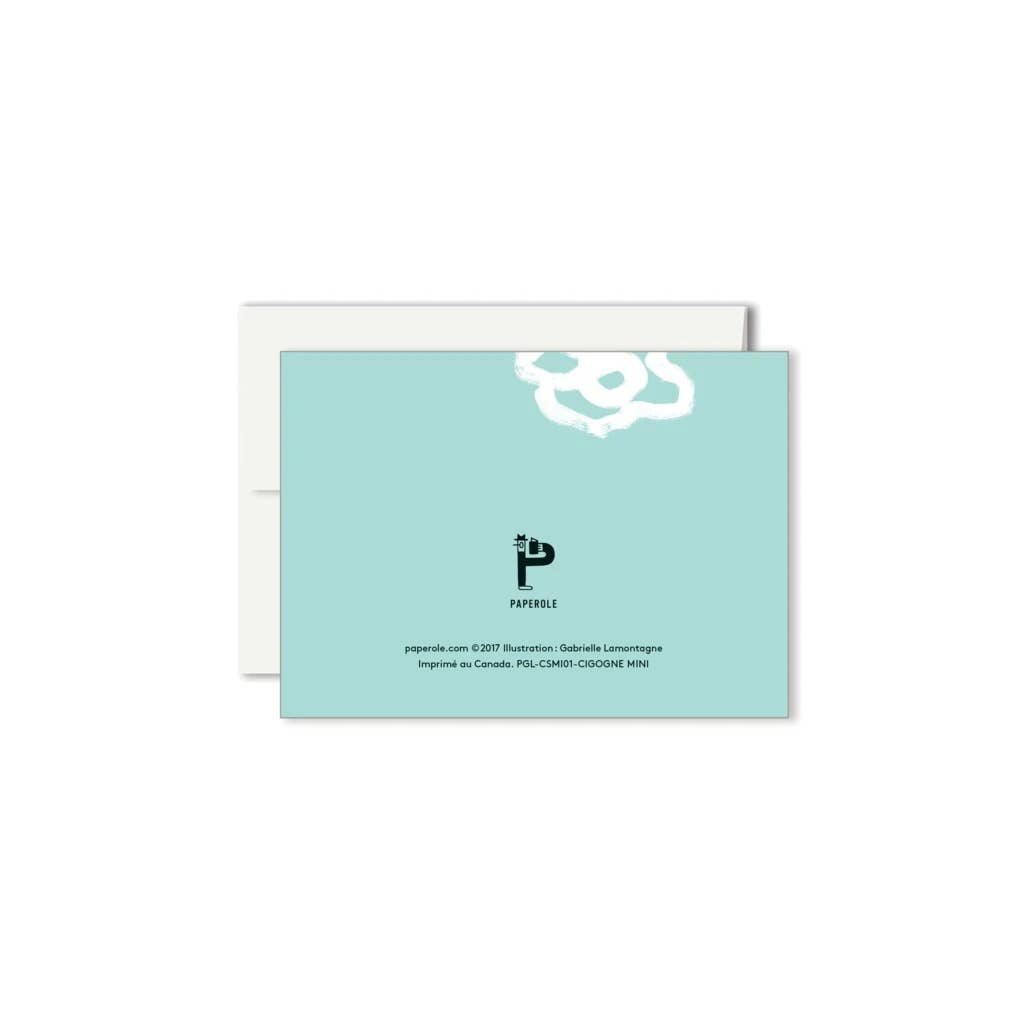 Paperole - CIGOGNE Miniature Greeting Card