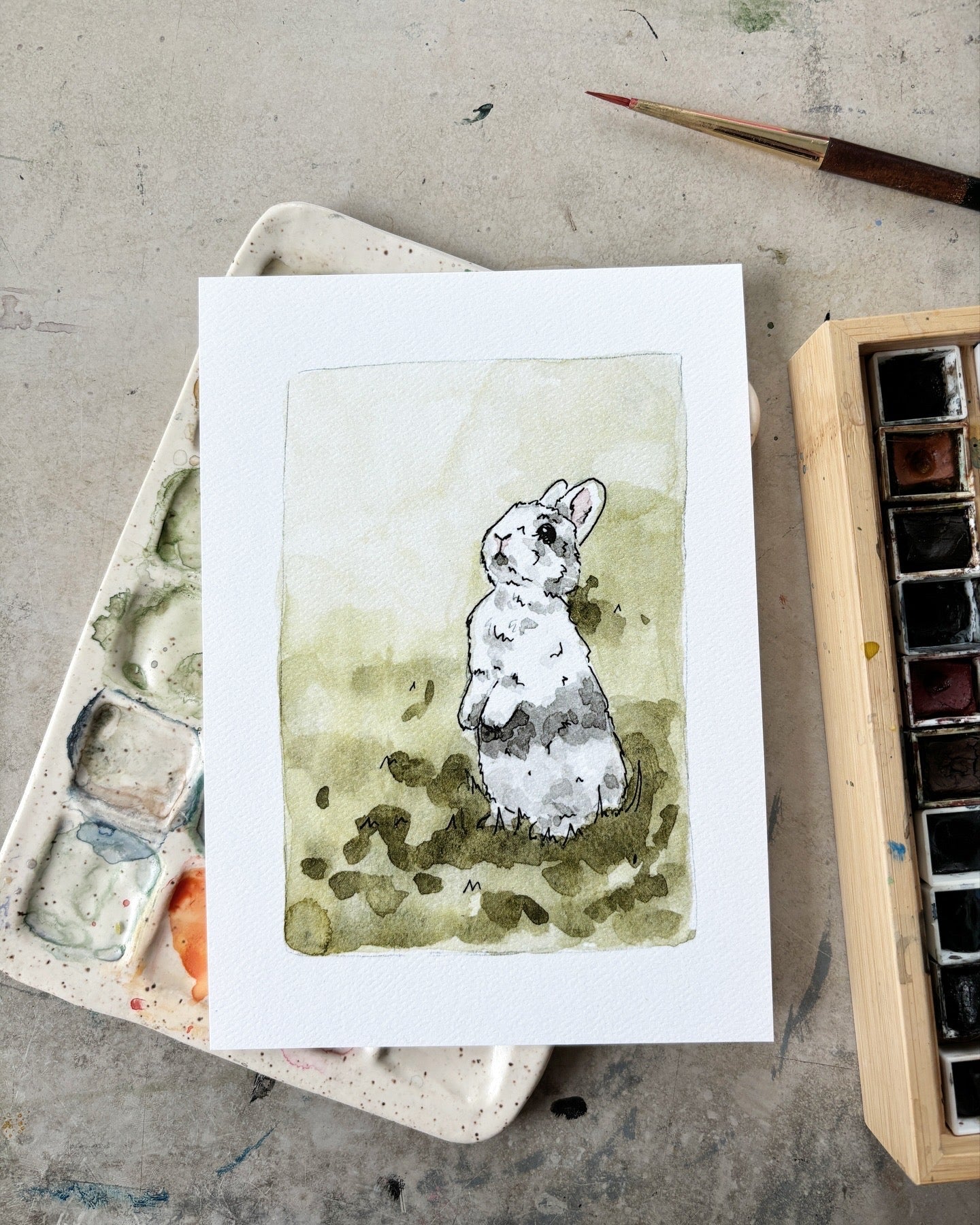 Critter Co. - BUNNY IN THE GRASS Print (5" X 7")