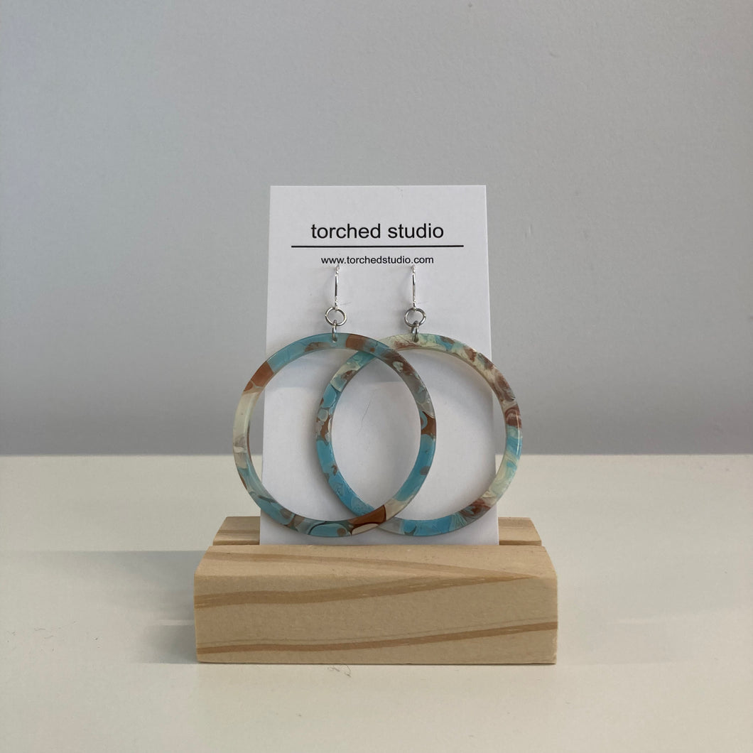 Torched Studio - Acetate Pale Blue Hoop Earrings