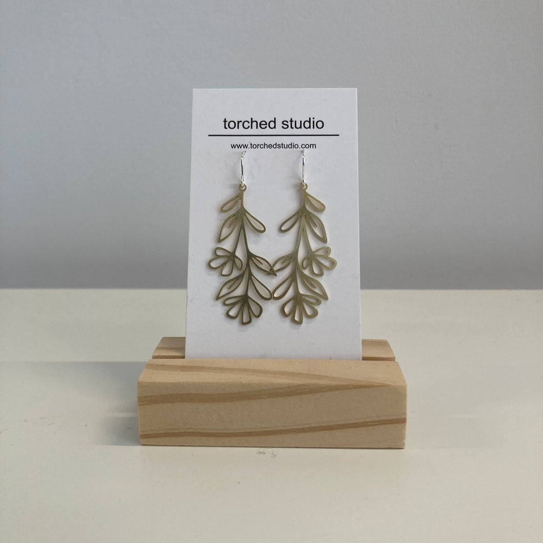 Torched Studio - Falling Flowers Brass Earrings