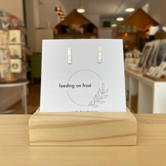 Feeding on Frost - Textured Bar Studs (Sterling Silver)