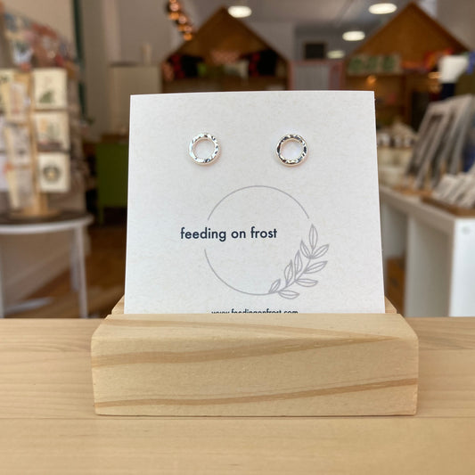 Feeding on Frost - Textured Circle Studs (Sterling Silver)