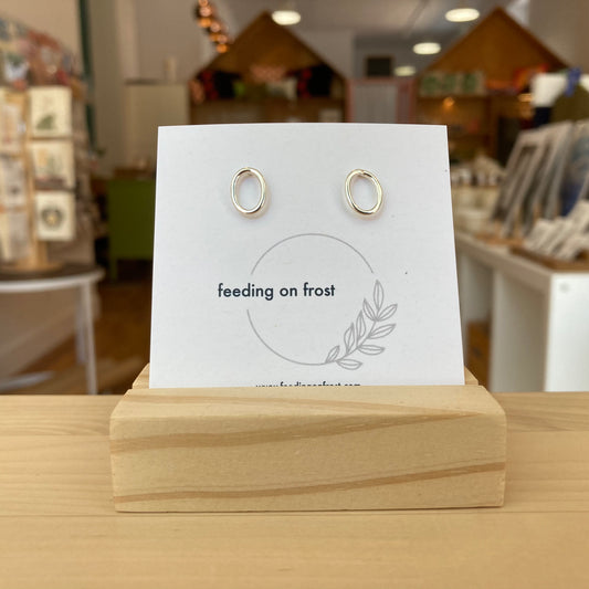 Feeding on Frost - Large Oval Studs (Sterling Silver)