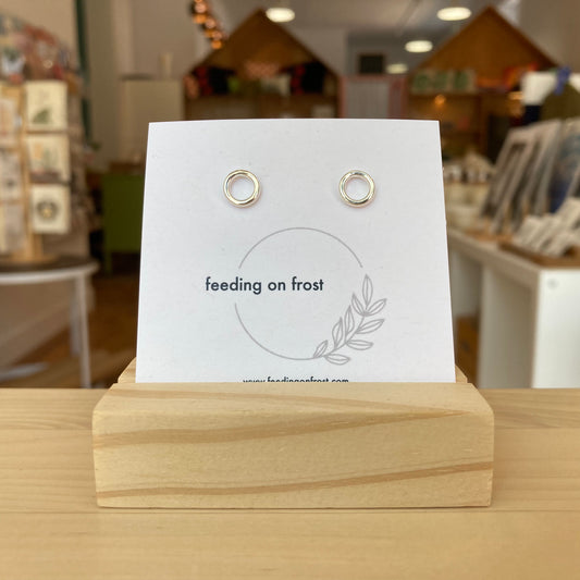 Feeding on Frost - Large Circle Studs (Sterling Silver)