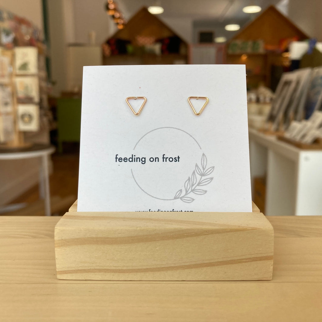 Feeding on Frost - Triangle Studs (14k Yellow Gold Filled)