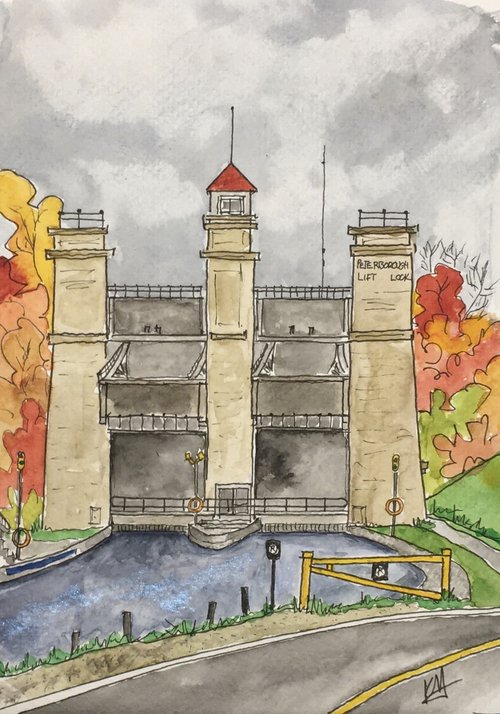 Karin McLean - FALL LEAVES AT THE LIFTLOCKS Original Artwork (5