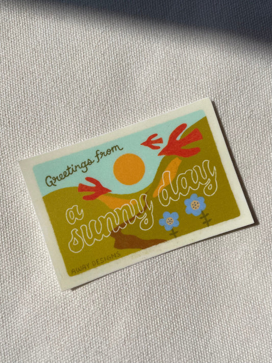 Away Designs - SUNNY DAY POSTCARD Sticker