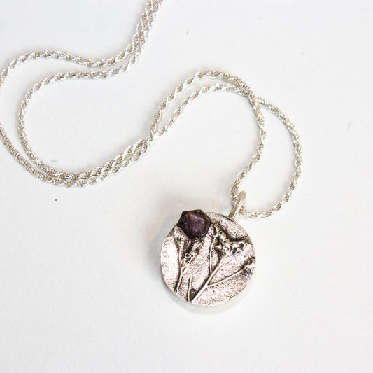 The Inspired I - Floral Necklace w/ Ruby