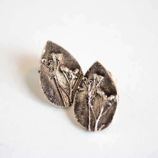 The Inspired I - Recycled Silver Floral Studs