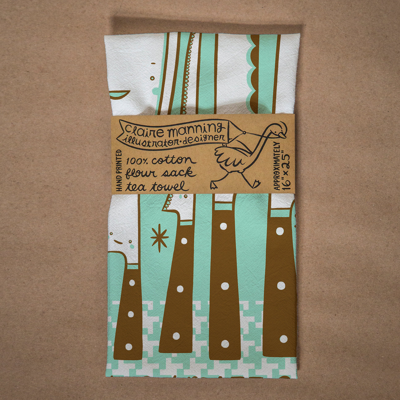 Claire Manning - KILLER KNIFE SKILLS Flour Sack Tea Towel