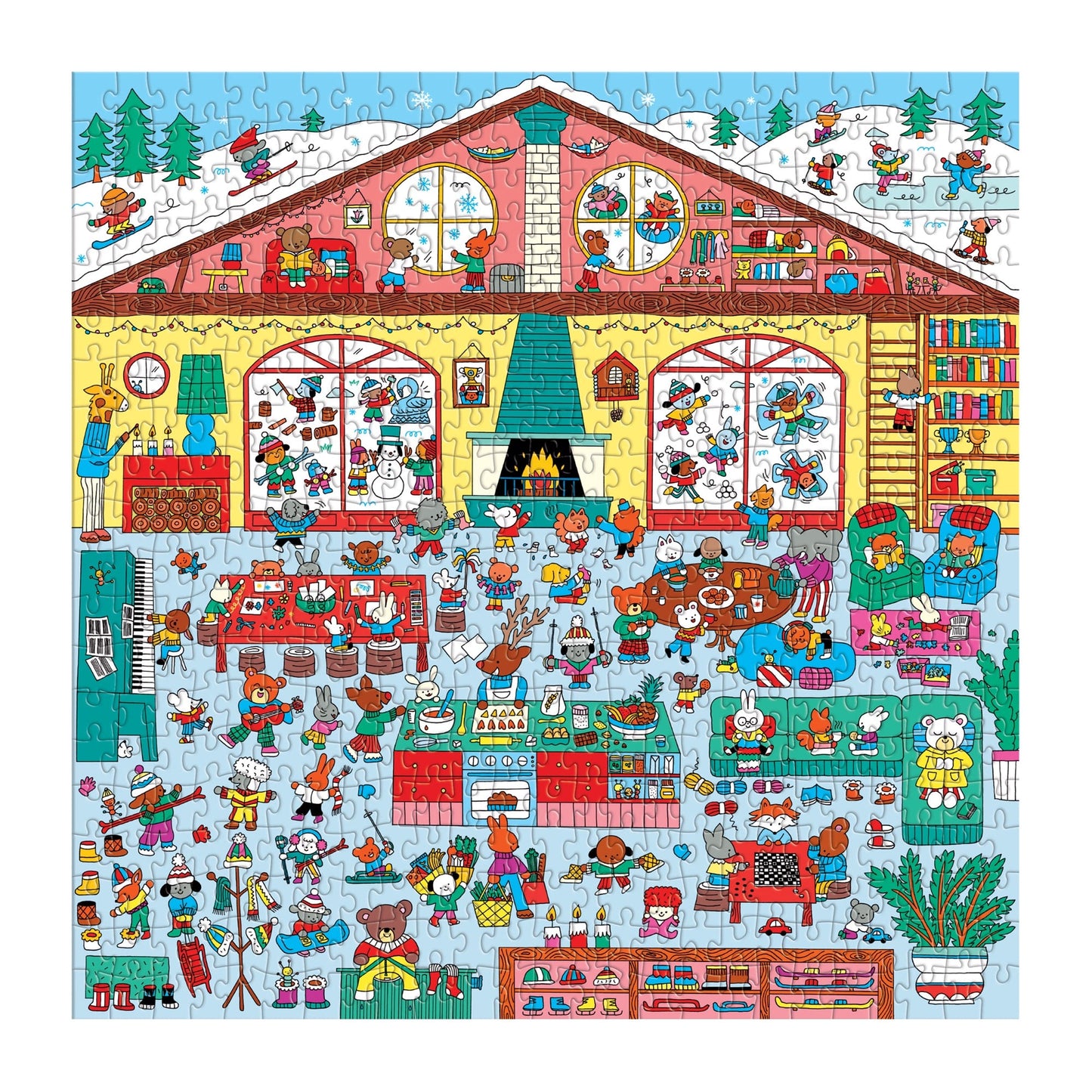 mudpuppy - WINTER CHALET Search + Find Puzzle (500-Pieces)