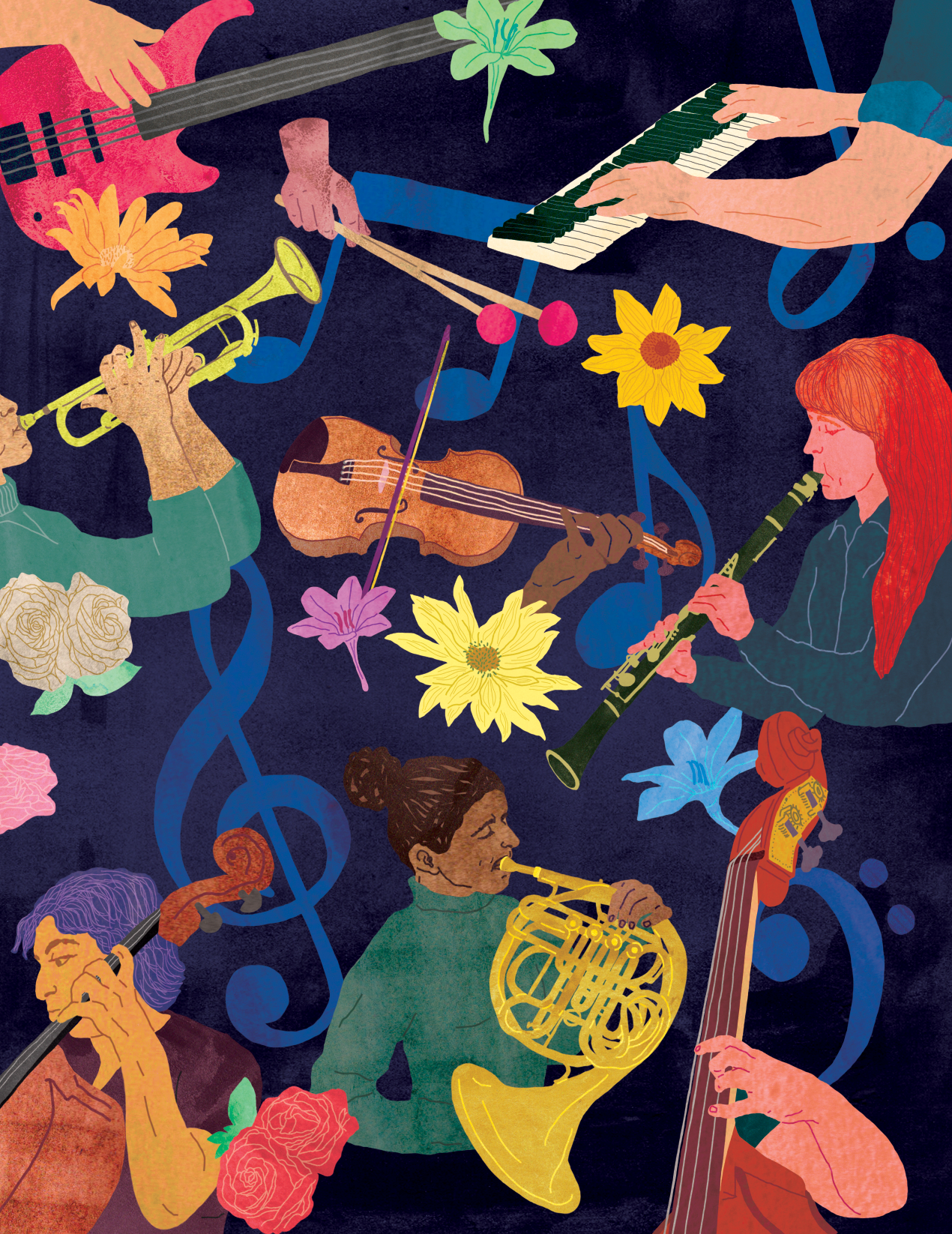 Annick Gaudreault - MUSICIANS Art Print