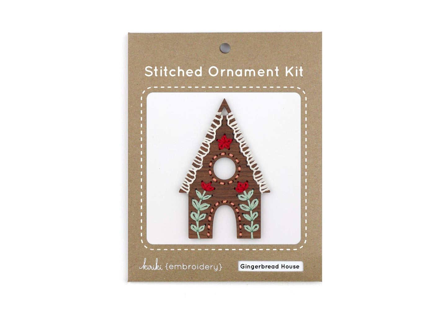 Kiriki Press - GINGERBREAD HOUSE Stitched Ornament Kit