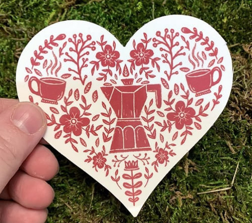 love of coffee sticker
