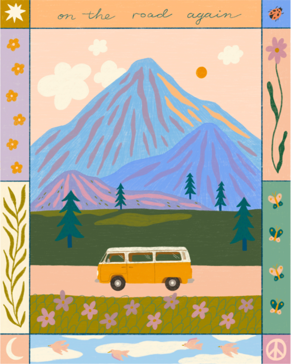 Away Designs - ROAD AGAIN Art Print