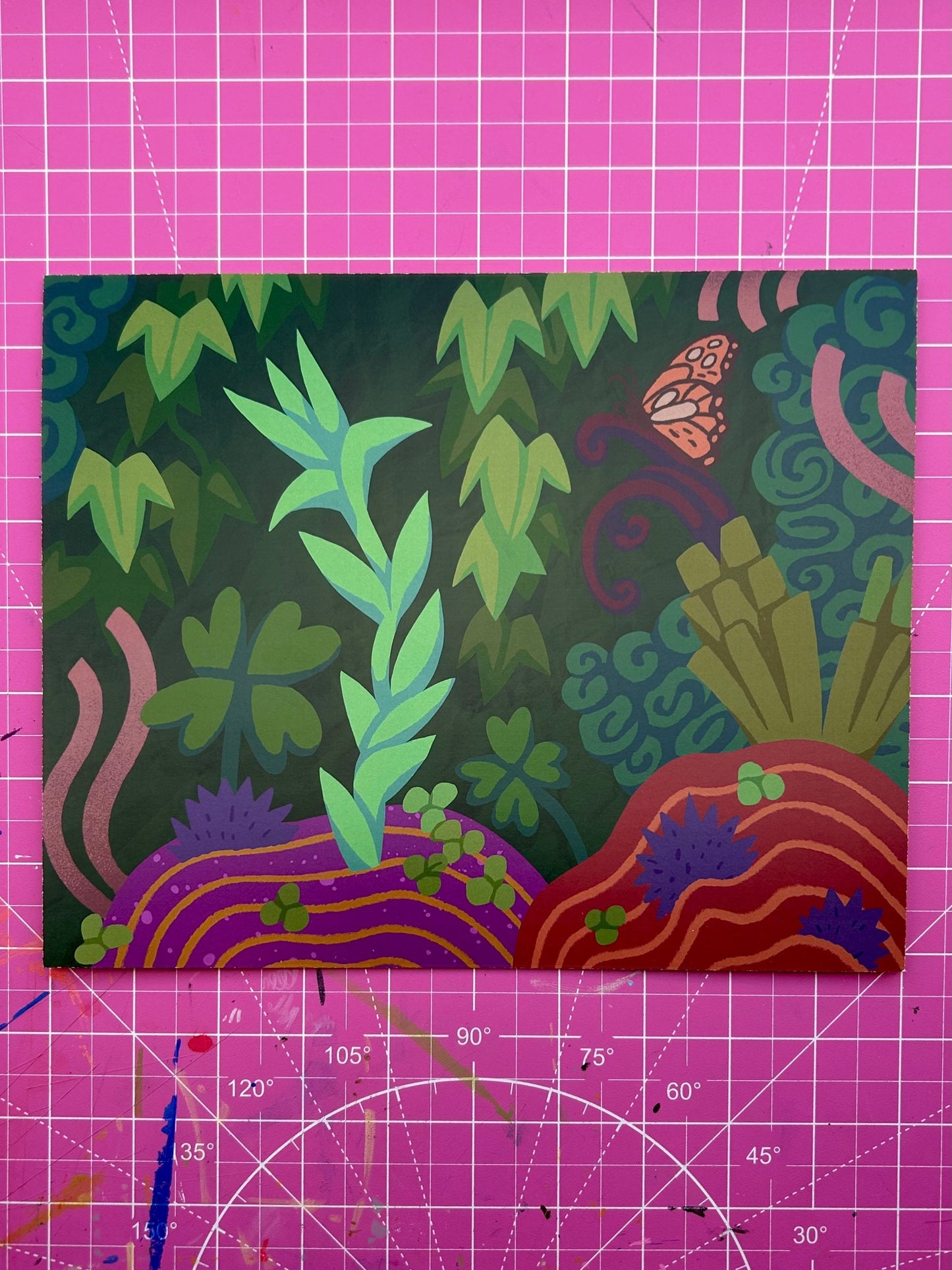 Rains Droplets - LUSH JUNGLE Art Print