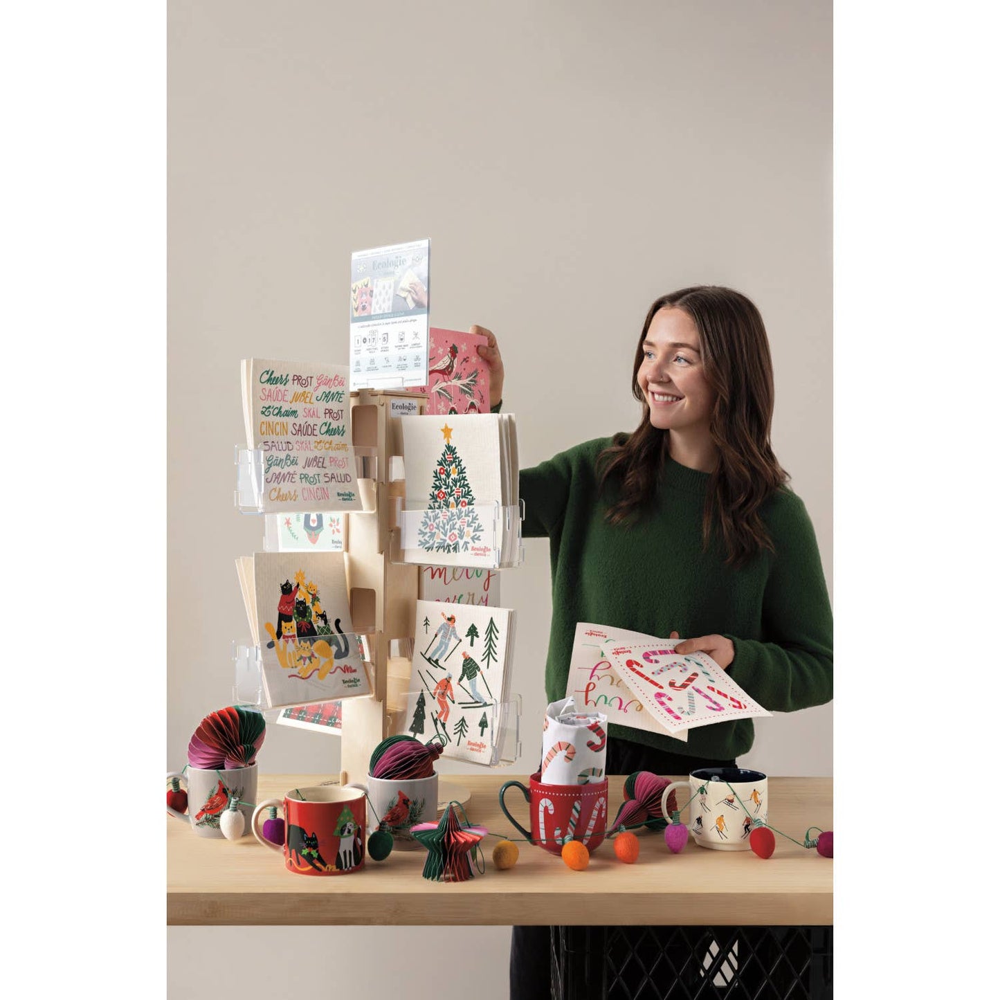 Ecologie - Season's Tweetings Christmas Swedish Dishcloth