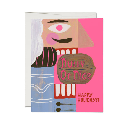 Red Cap Cards - NUTTY OR NICE Holiday Card
