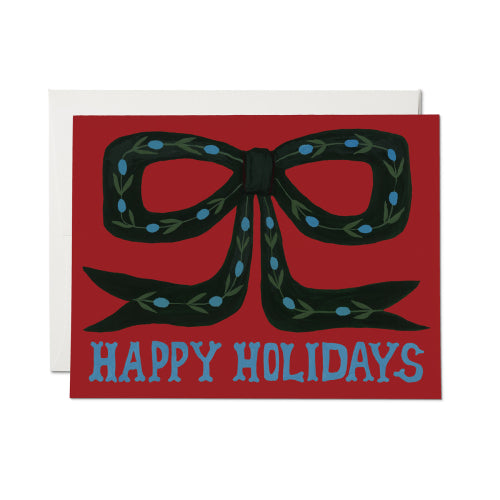Red Cap Cards - HOLIDAY BOW Card