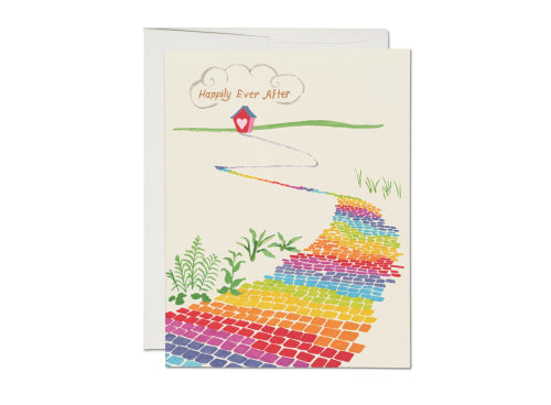 Red Cap Cards - RAINBOW BRICK ROAD Wedding Card