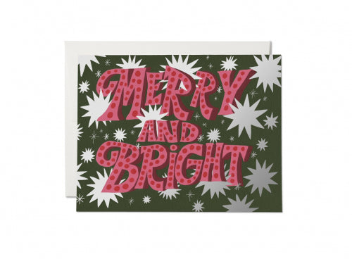 Red Cap Cards - SPARKLING MERRY Foil Holiday Card