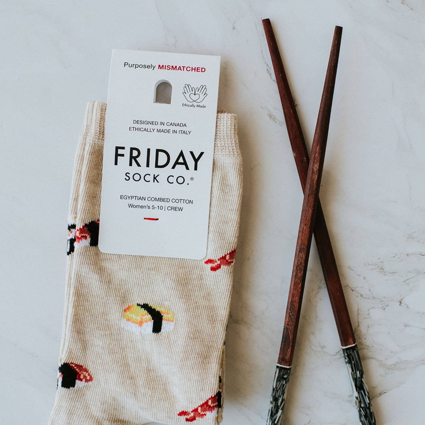 Friday Sock Co. - Women’s Beige Sushi Socks