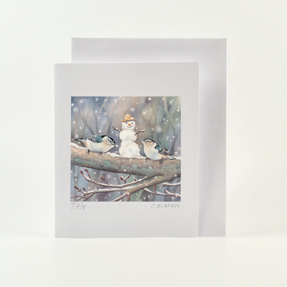 Cori Lee Marvin - NUTHATCHES LOVE WINTER Art Card