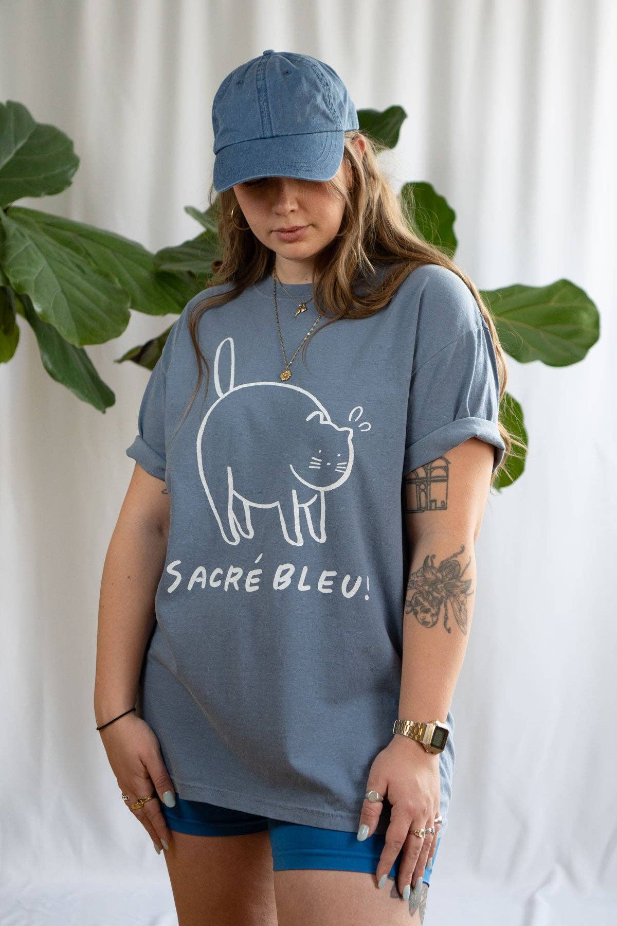 Stay Home Club - SACRÉ BLEU T-Shirt (Blue Jean)