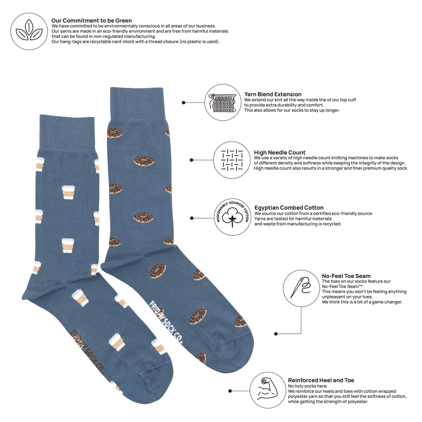 Friday Sock Co. - Men's Coffee & Donut Socks