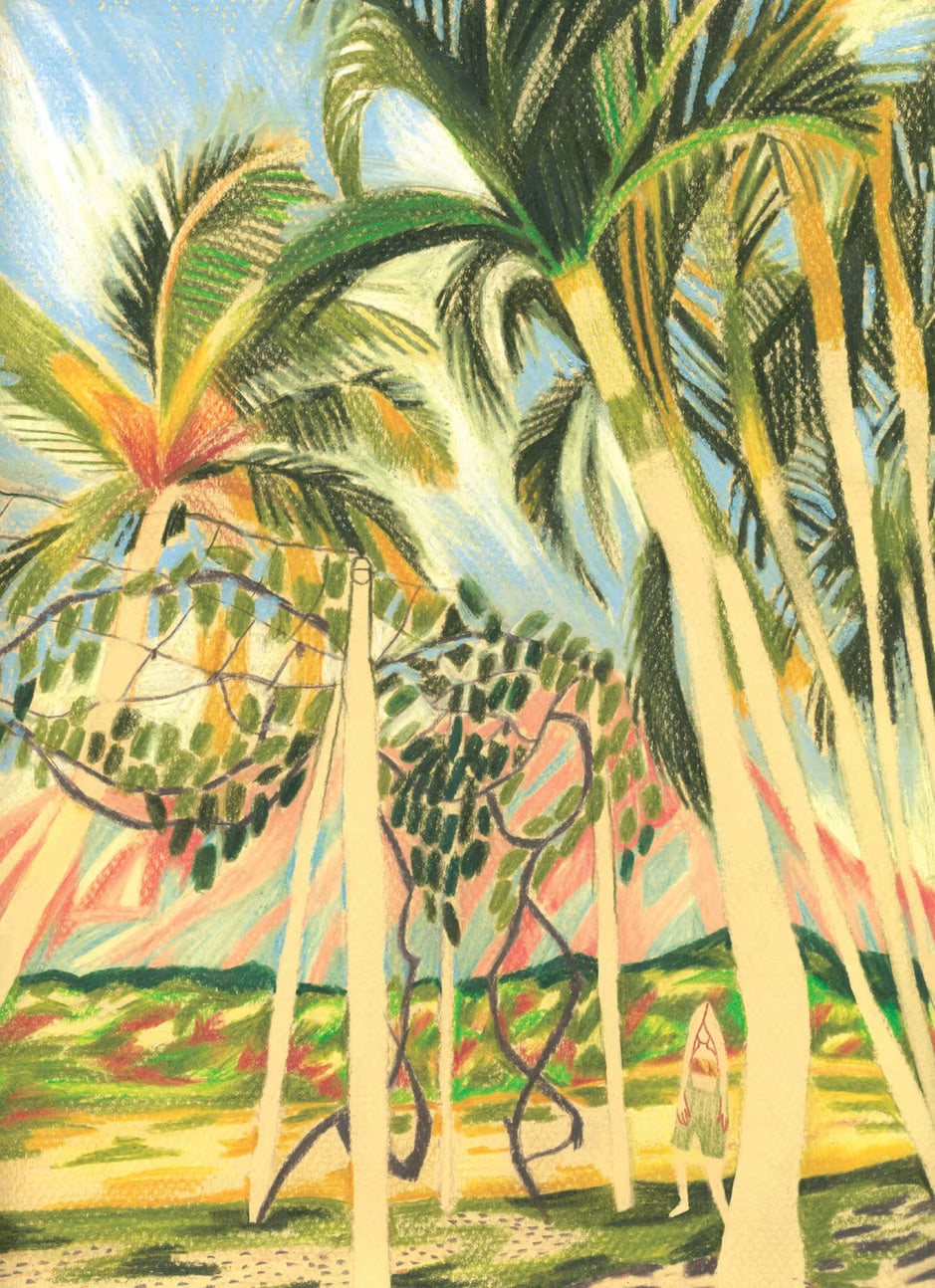 Samantha Chiusolo - DANCING PALMS Art Print