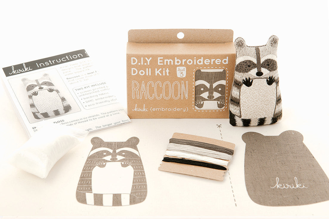 Kiriki Press - RACCOON Embroidery Kit (Level 3)