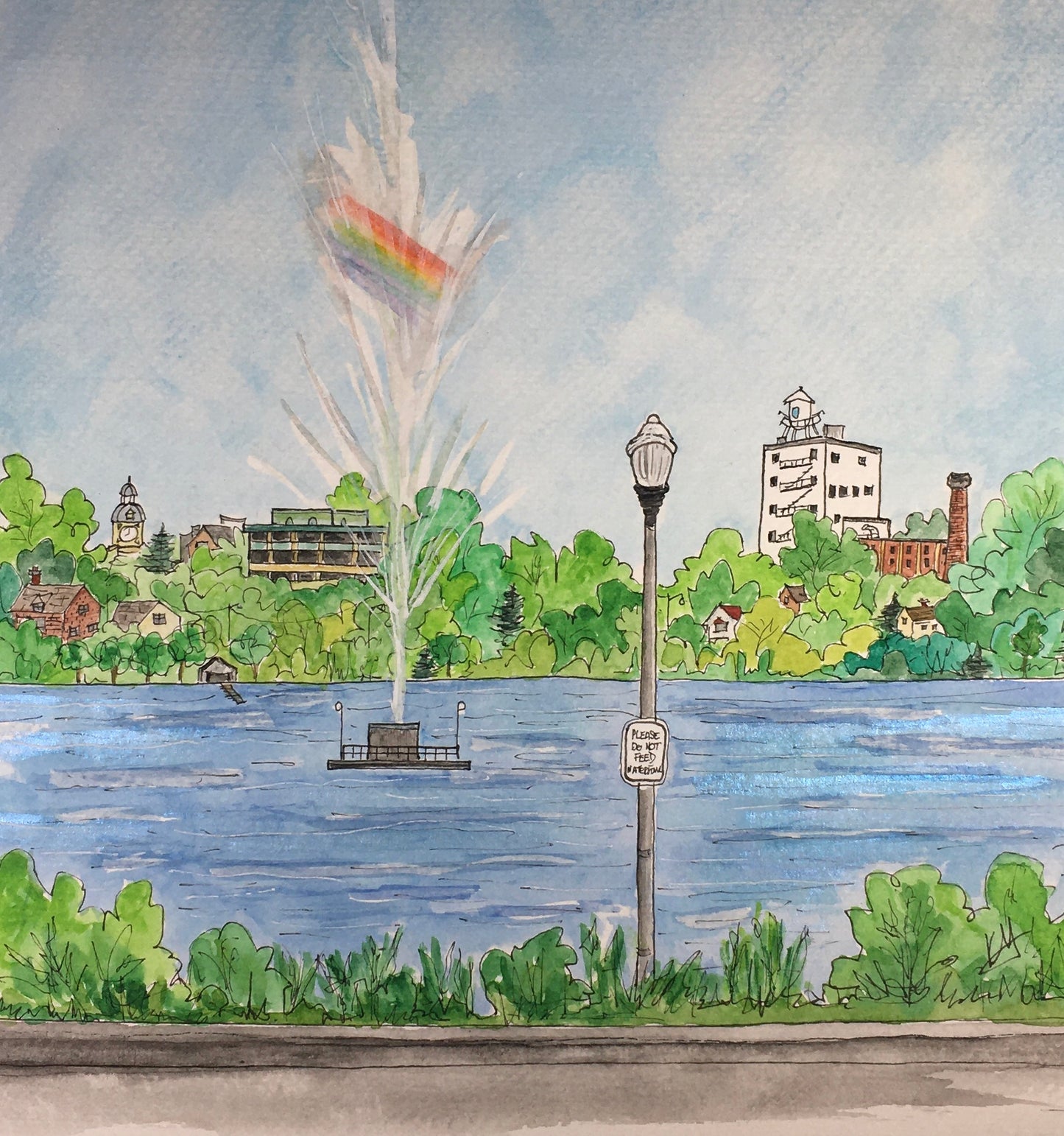 Karin McLean - PRISM AT CENTENNIAL FOUNTAIN (8" X 8")