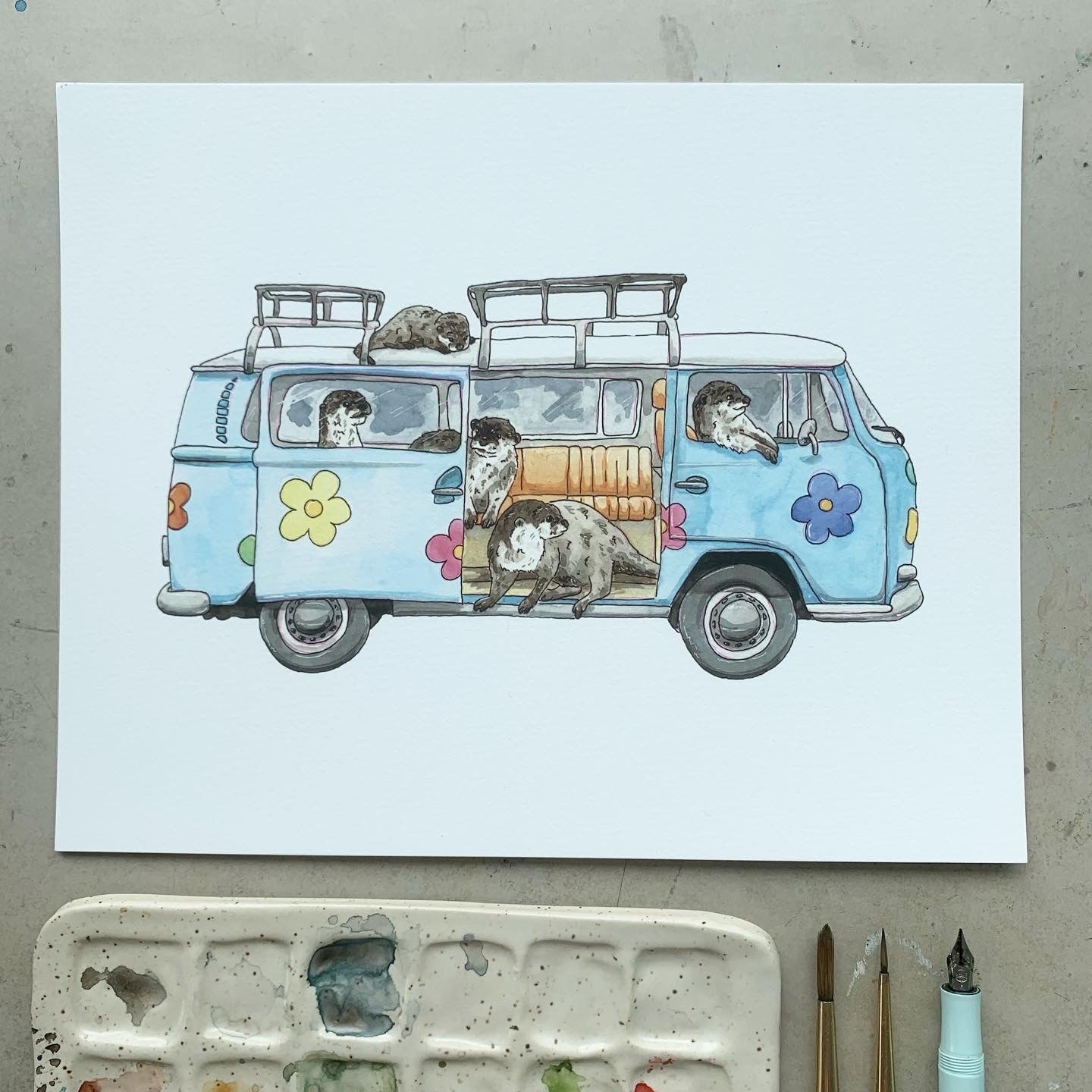 Critter Co. - VW OTTERS Print (8" X 10")