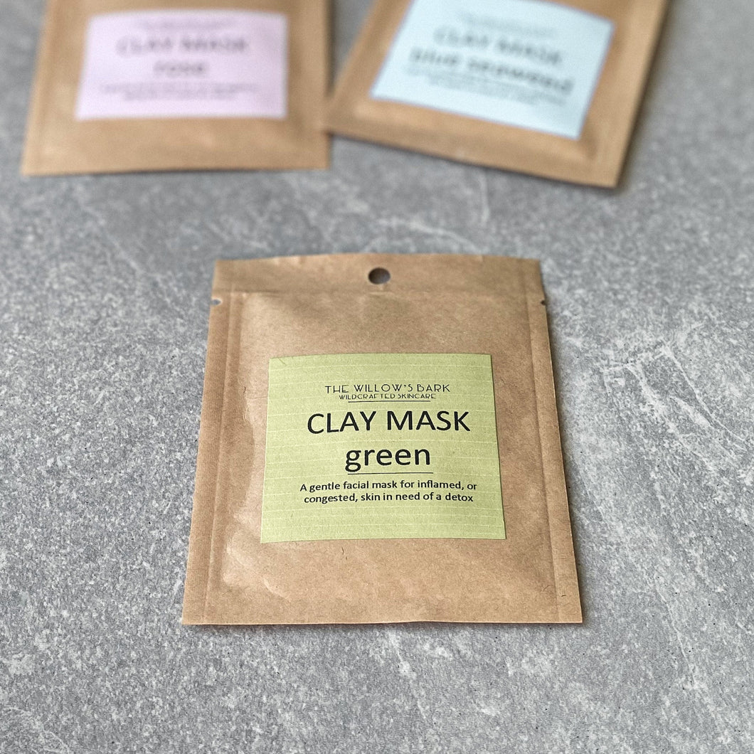 The Willow's Bark - Clay Mineral Mask & Cleansing Grains | Green