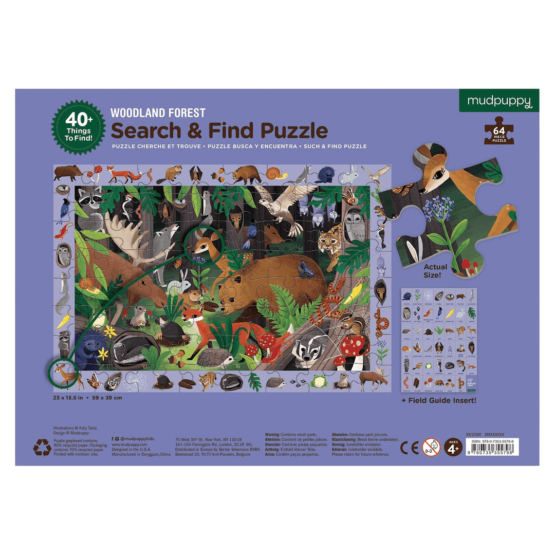 mudpuppy - WOODLAND FOREST Search & Find Puzzle (64-Pieces)