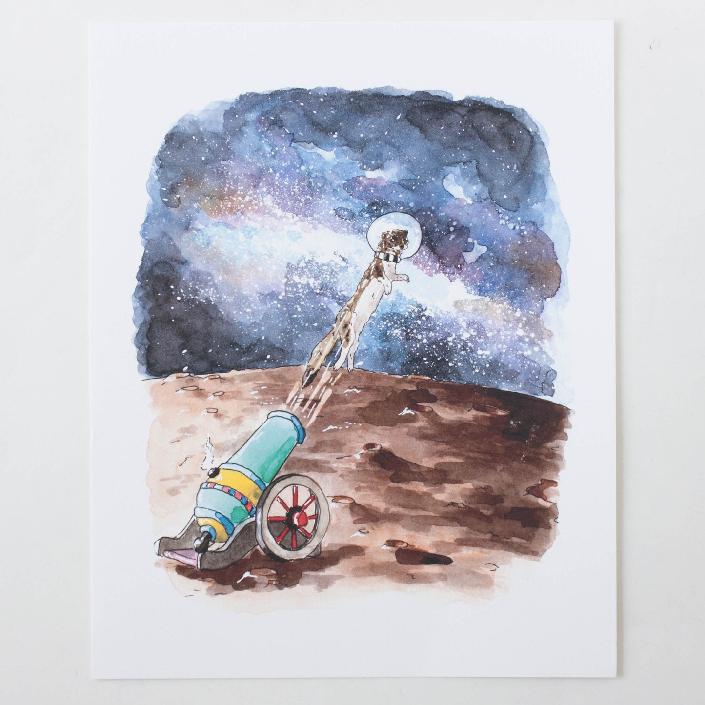 Critter Co. - CIRCUS ASTRONAUT WEASEL Print (8" X 10")