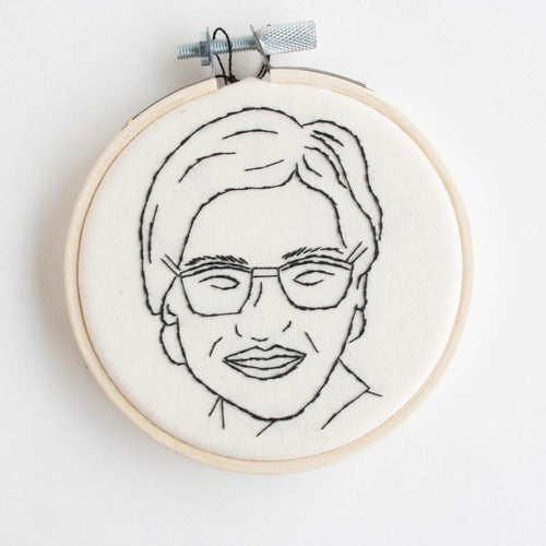 Rosa Parks - framed embroidery