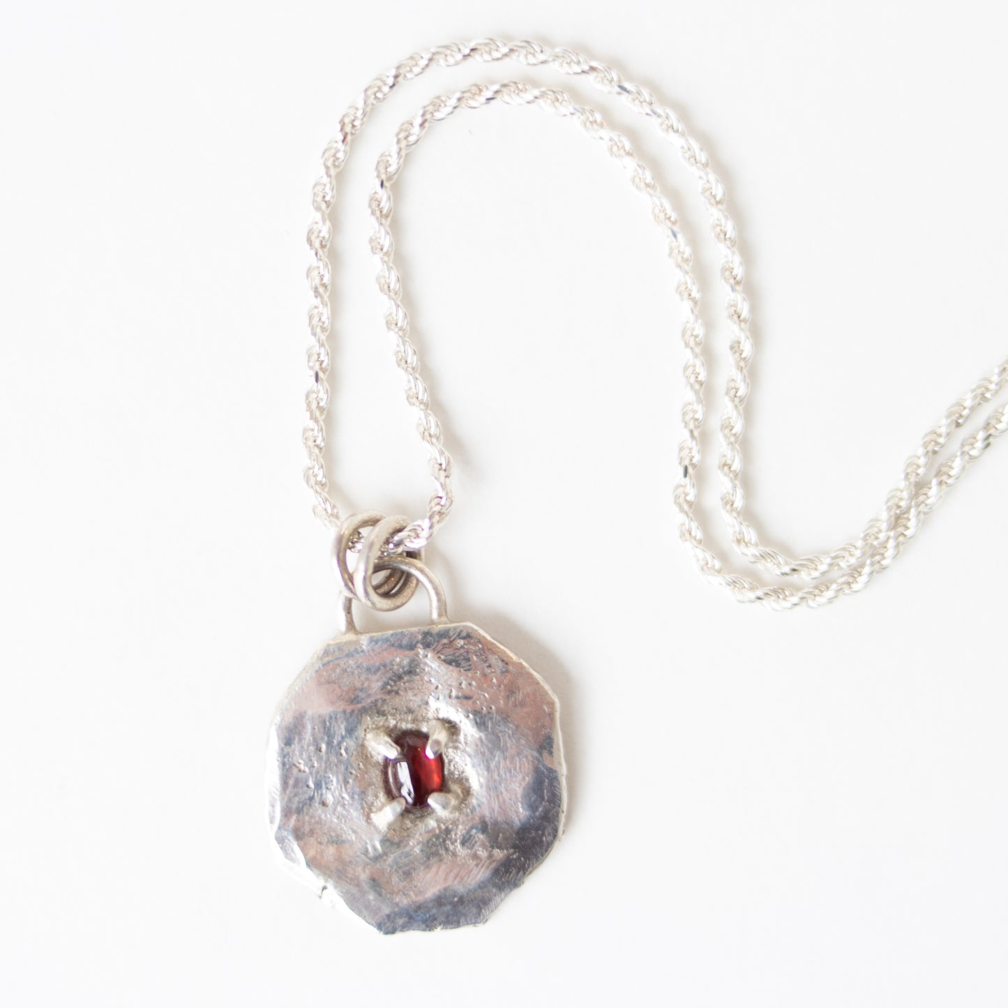 The Inspired I - Garnet Shield Necklace