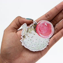 Blowfish with bubble gum vinyl sticker