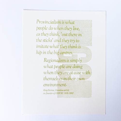 provincialism- letterpress print 8x10