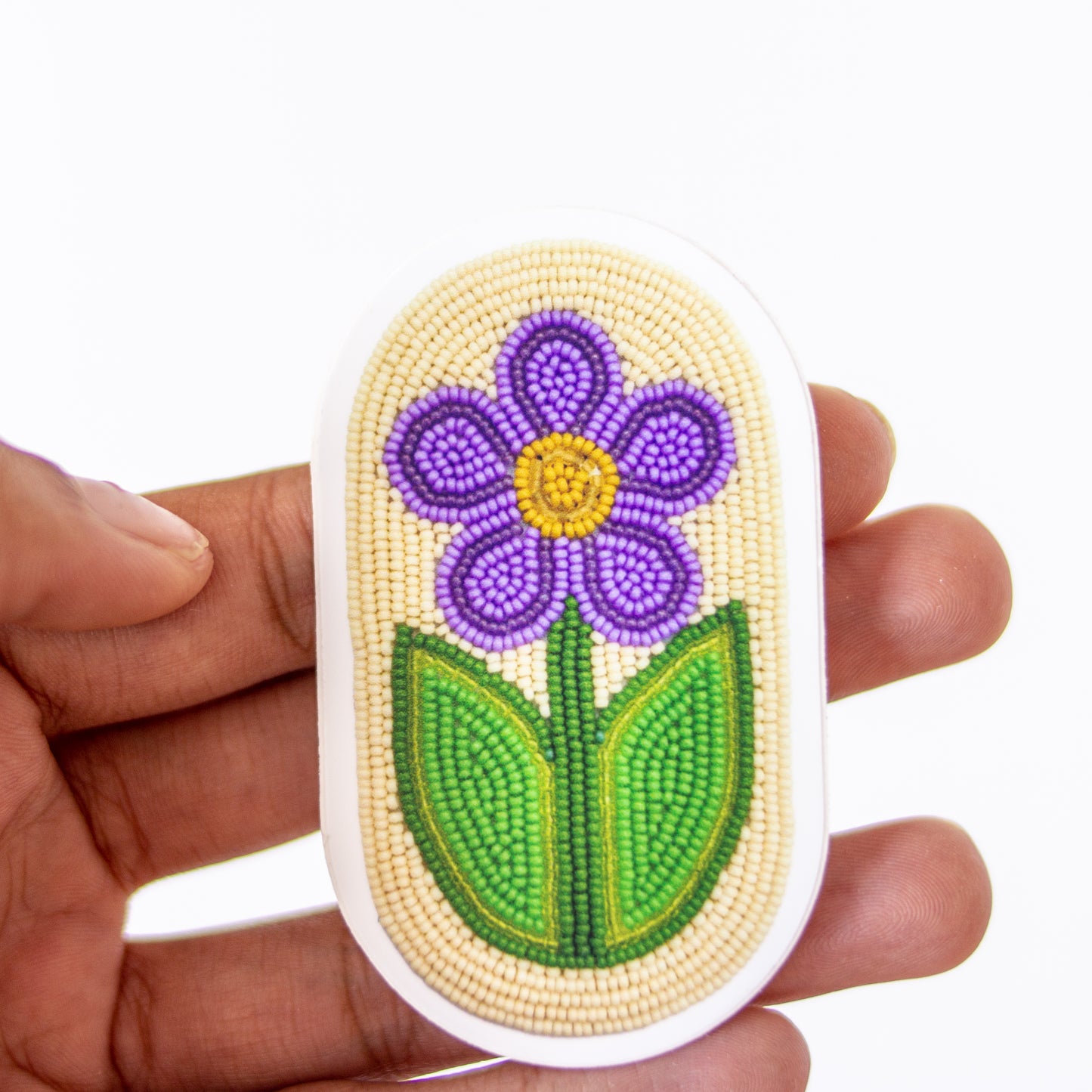 Cedarlife - Oval w/ Flower Beadwork Stickers