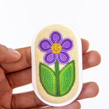 beadwork sticker - oval with flower, more colours