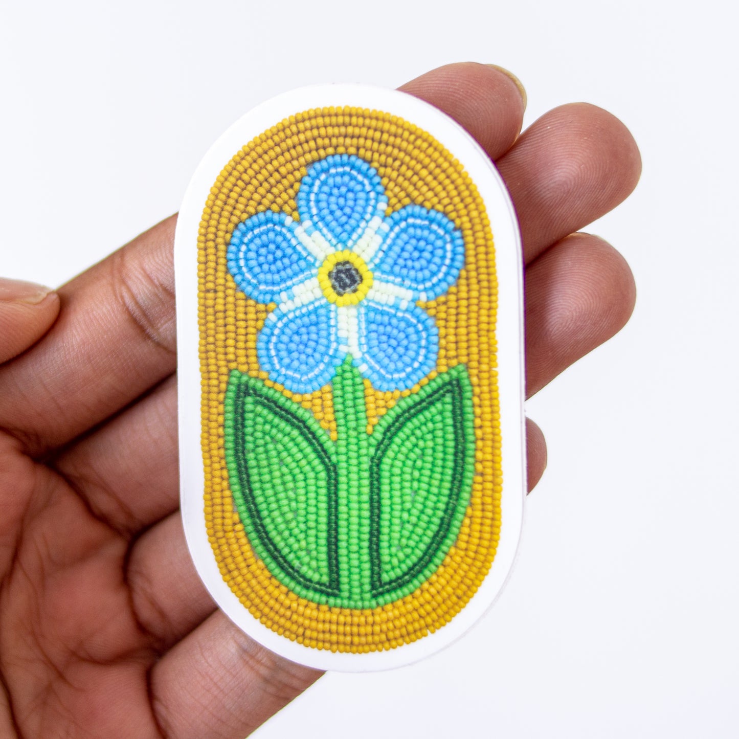 Cedarlife - Oval w/ Flower Beadwork Stickers