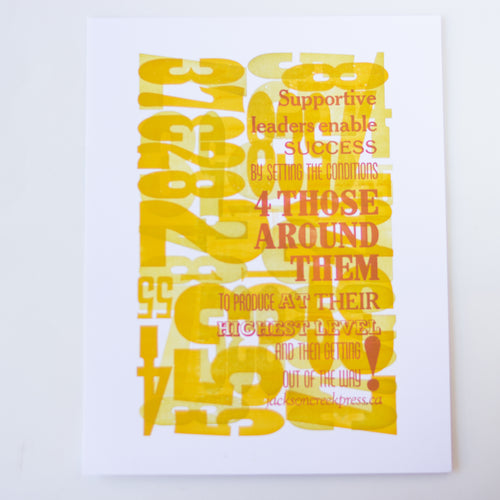 supportive leaders - broadside letterpress print 11 x 14
